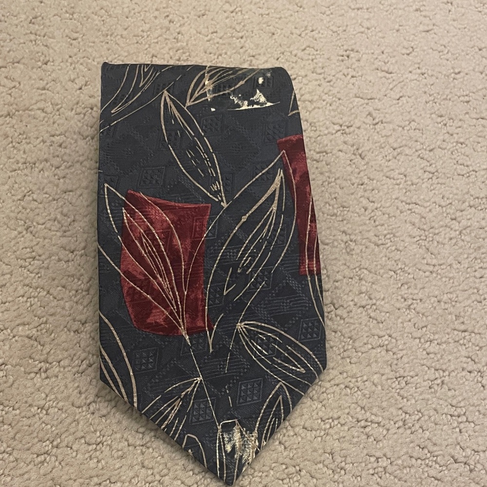Simon Chang Red and Blue Patterned Tie 👵MT